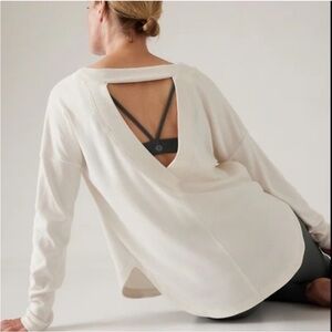 Athleta Presence Sweatshirt Magnolia White XXS